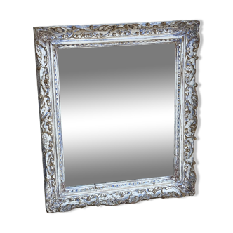 Carved wooden mirror