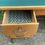 1950s schoolmaster's desk in solid oak