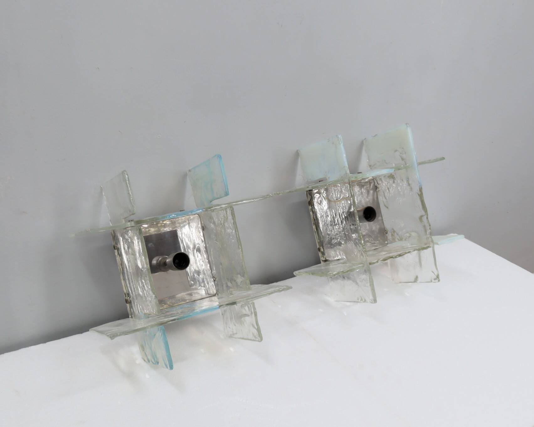 Murano glass sconces Carlo Nason for Mazzega 1960s Italy, set of 2