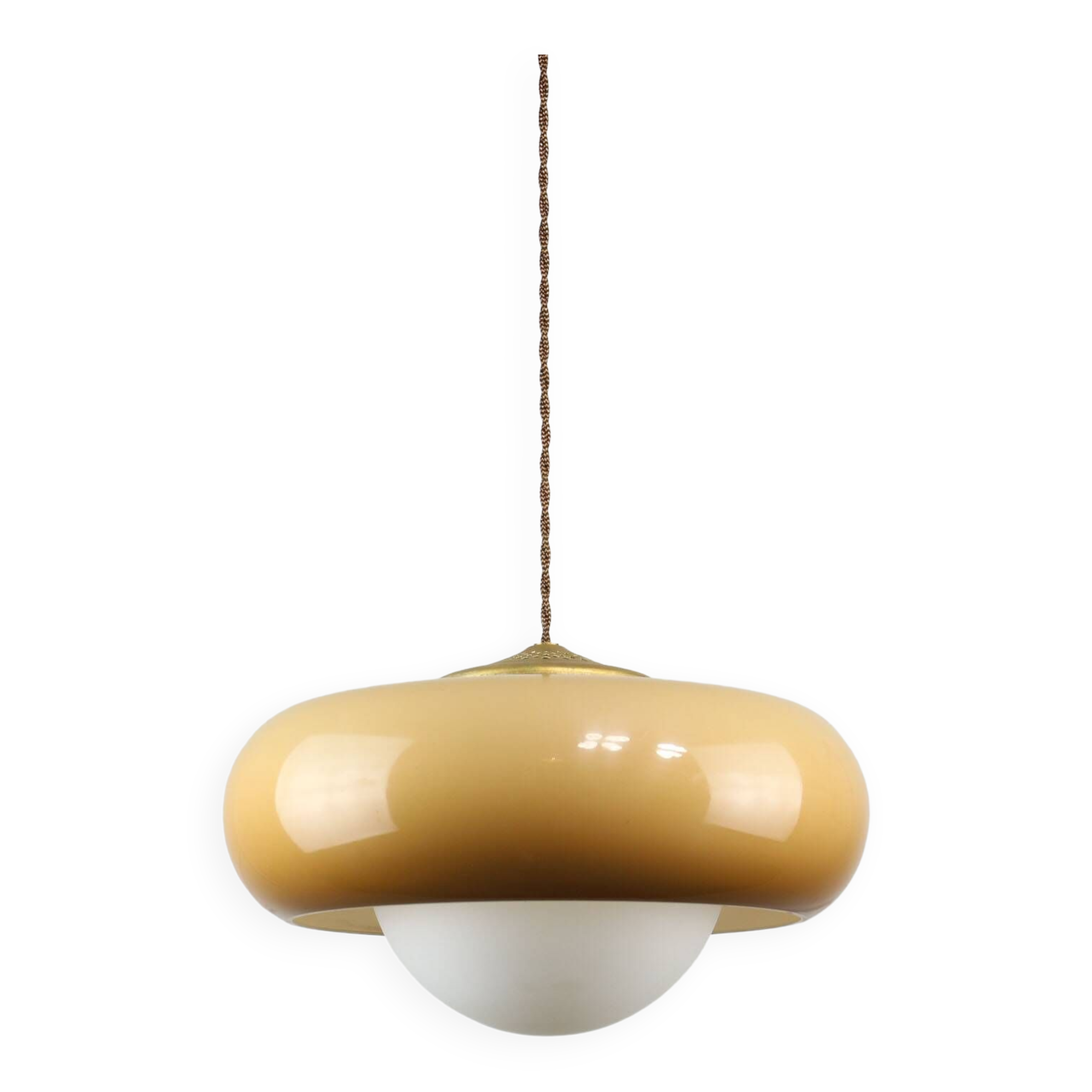 Space Age Brown Pendant Lamp from Guzzini, 1960s