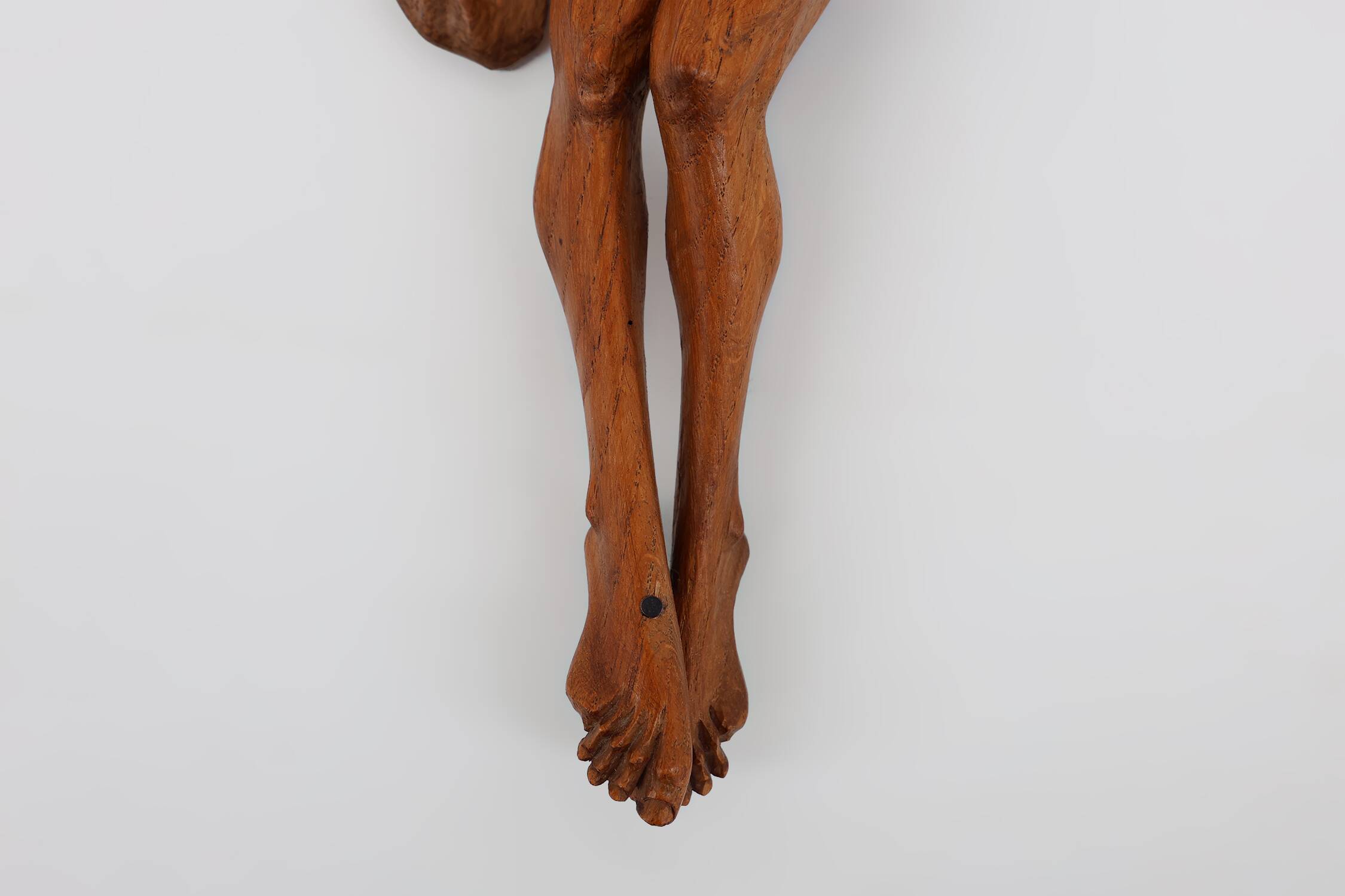 Hand carved oak crucifix or corpus Christi, Belgium ca. 1900