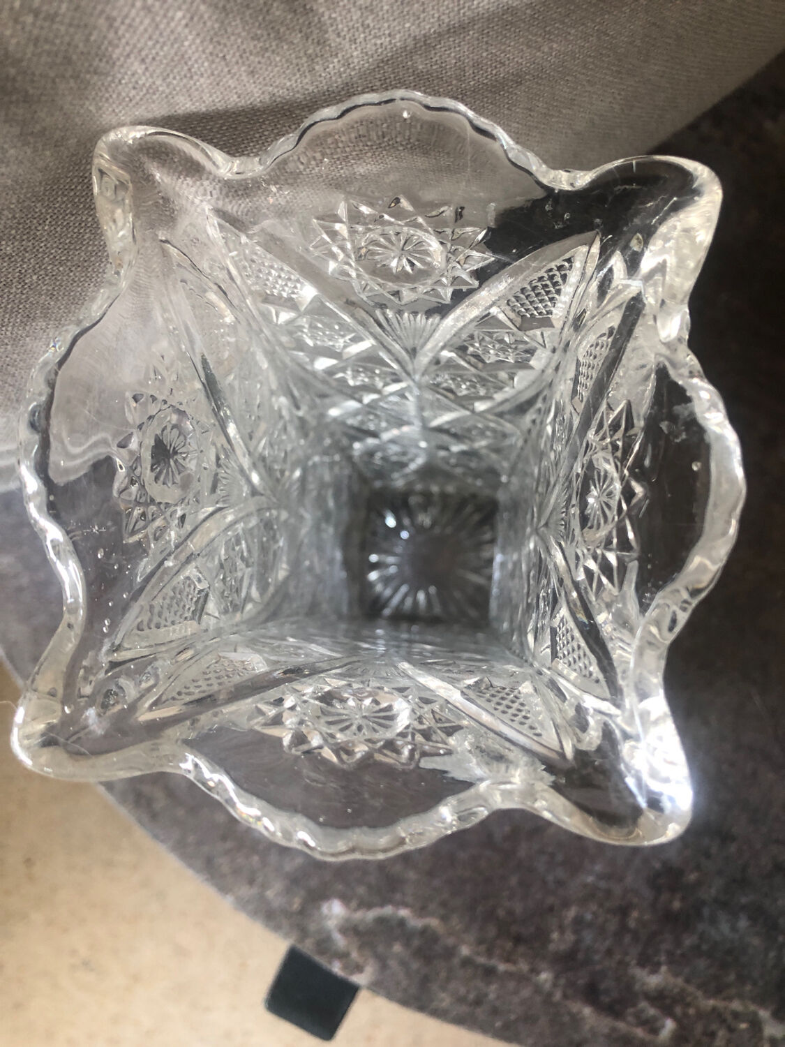 Vintage transparent glass vase