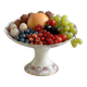 Compote dish on pedestal / fruit bowl in Limoges porcelain with floral garlands and ribbons | “Vieux Bernardaud” D&C (Delinières & Cie) | late 19th century