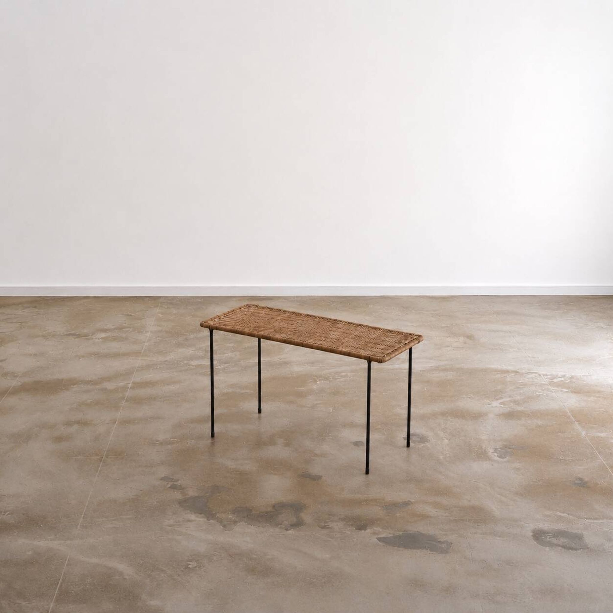 Carl Auböck rattan side table rectangular