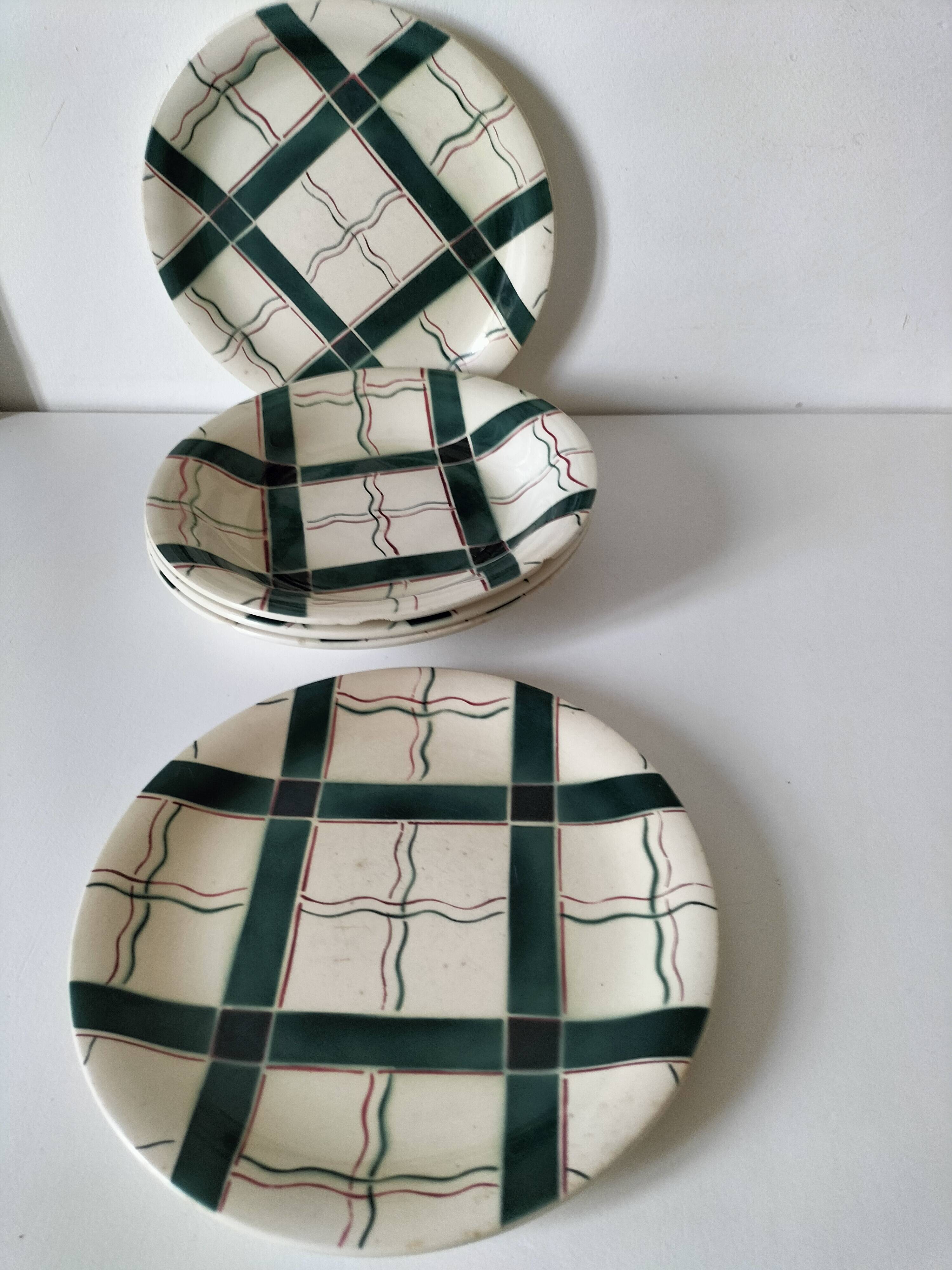 5 Sarreguemines plates model Cambo – Basque decoration – vintage 1950s