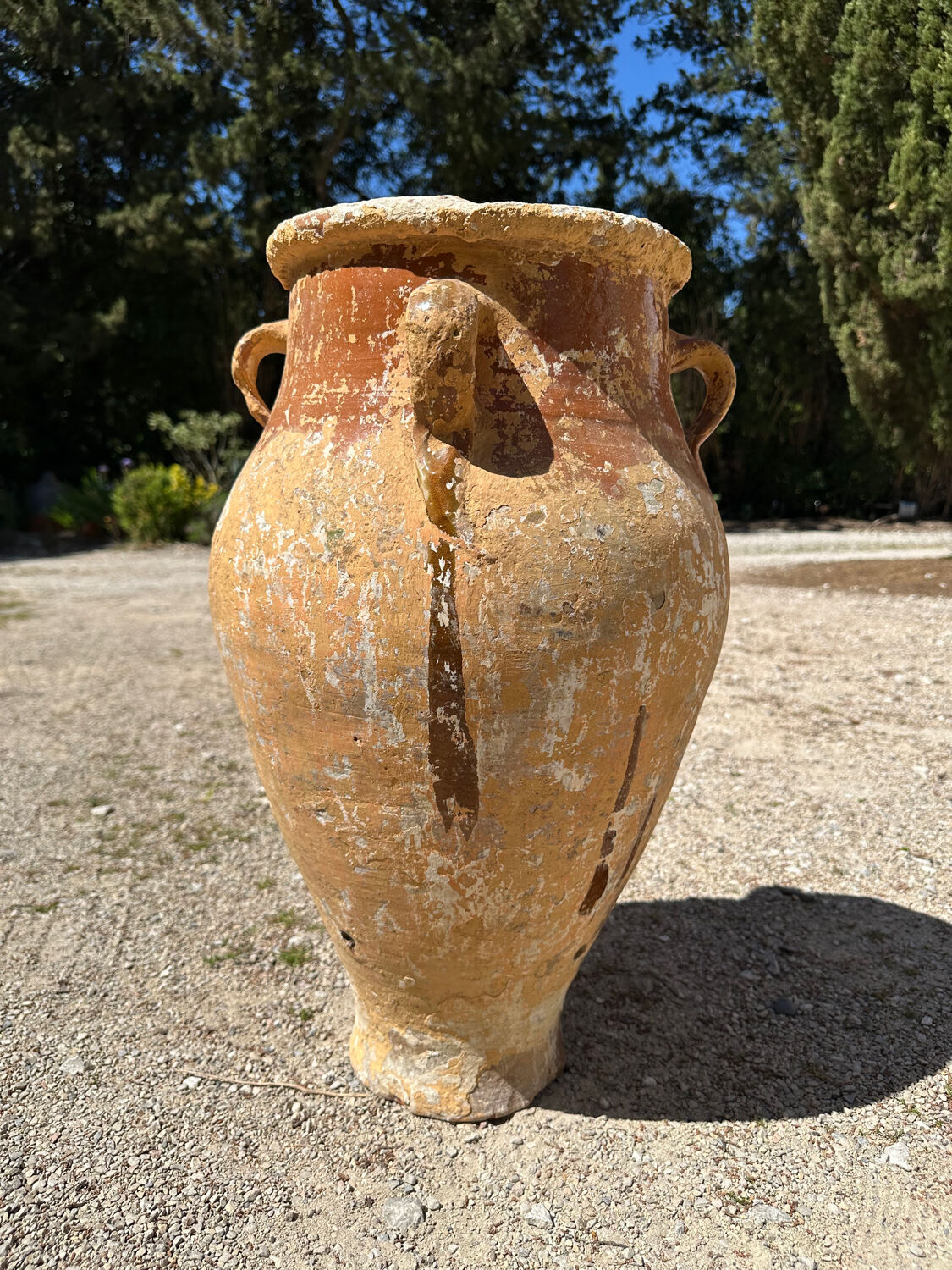 Ancient terracotta pottery jar from the 19th century