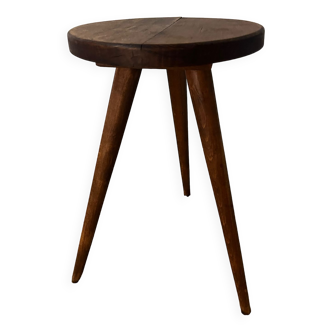 Wooden tripod stool feet compass