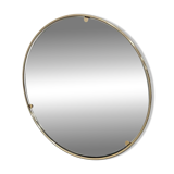 Italian 1960s solid brass wall mirror with original patina – Milan nightlife provenance