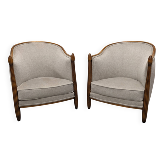 Pair of Art Deco gondola armchairs circa 1920