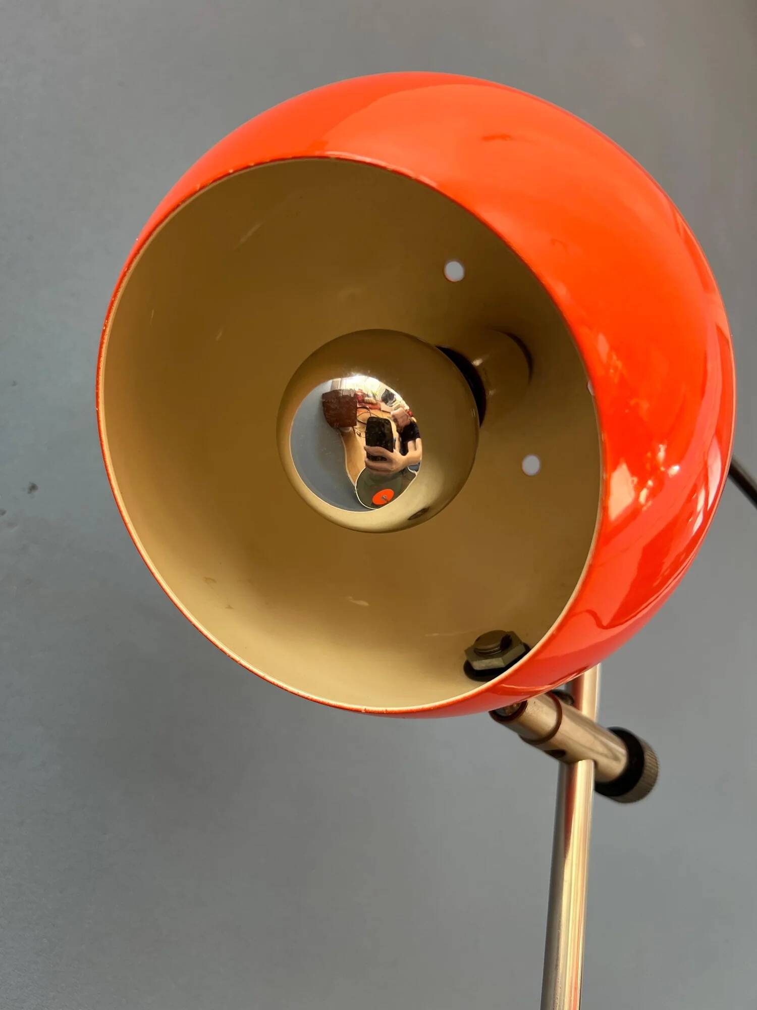 Mid-century orange eyeball space age desk lamp