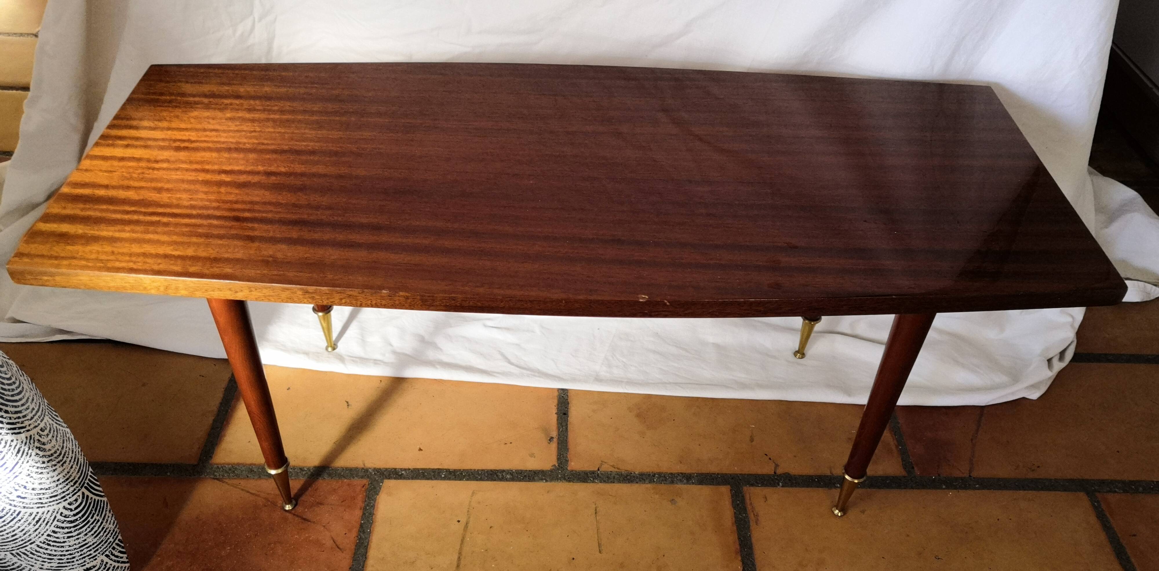 Varnished wood coffee table 1950