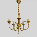 Chandelier Aux Trompes de Chasses in bronze 5 lights Louis XVI-Directoire style