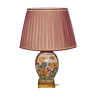 Lampe à décor de pivoines et de papillons