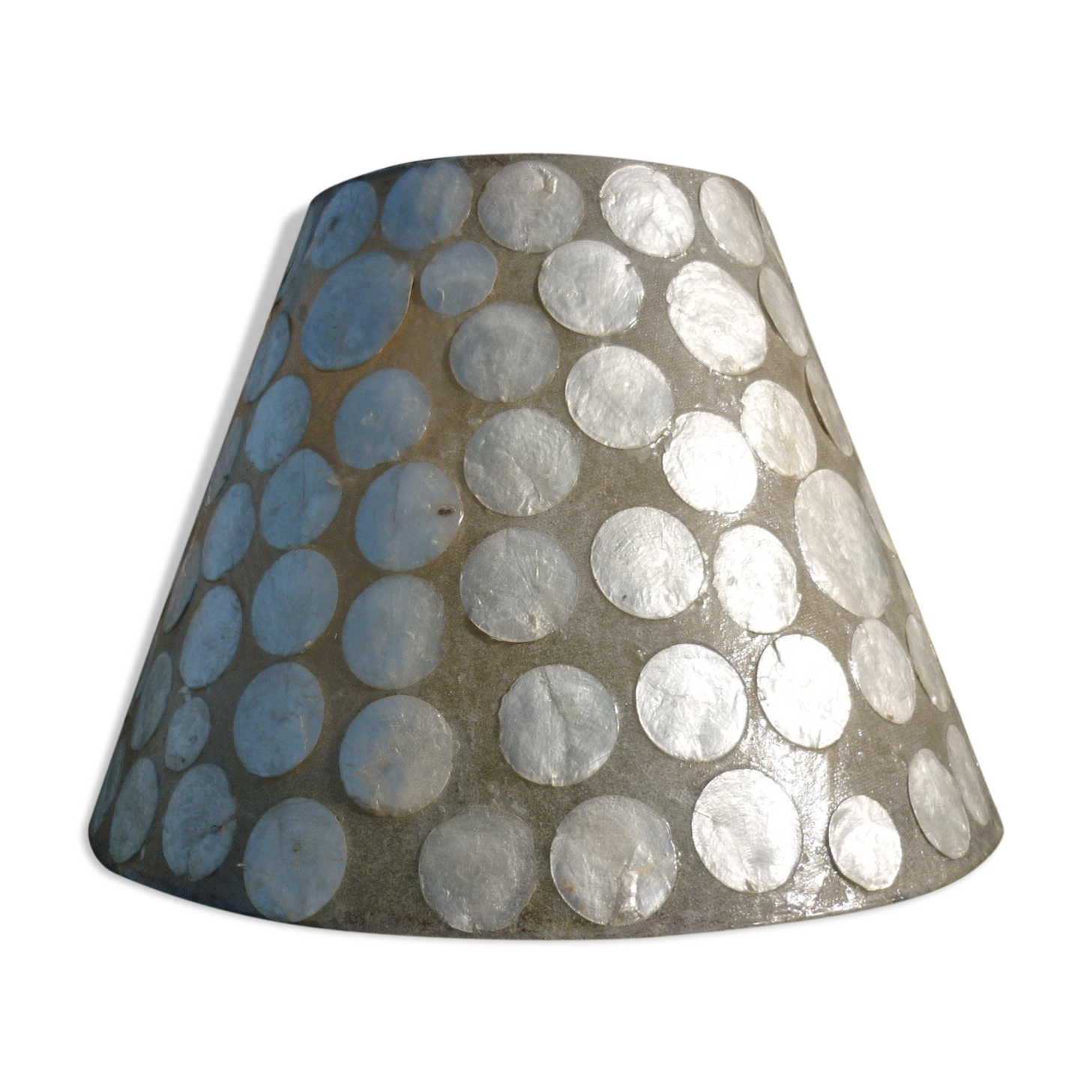 Resin lampshades and vintage mother-of-pearl lozenges
