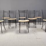 Vintage black metal and wicker italian bistro chairs.  Beautiful, elegant i