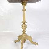 Original Painted Column Table Made In Grey & Yellowish Colors From 1840s