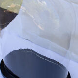 Old oval glass globe 35.5 cm high black foot