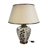 French hand painted ceramic vase lamp, 1970s