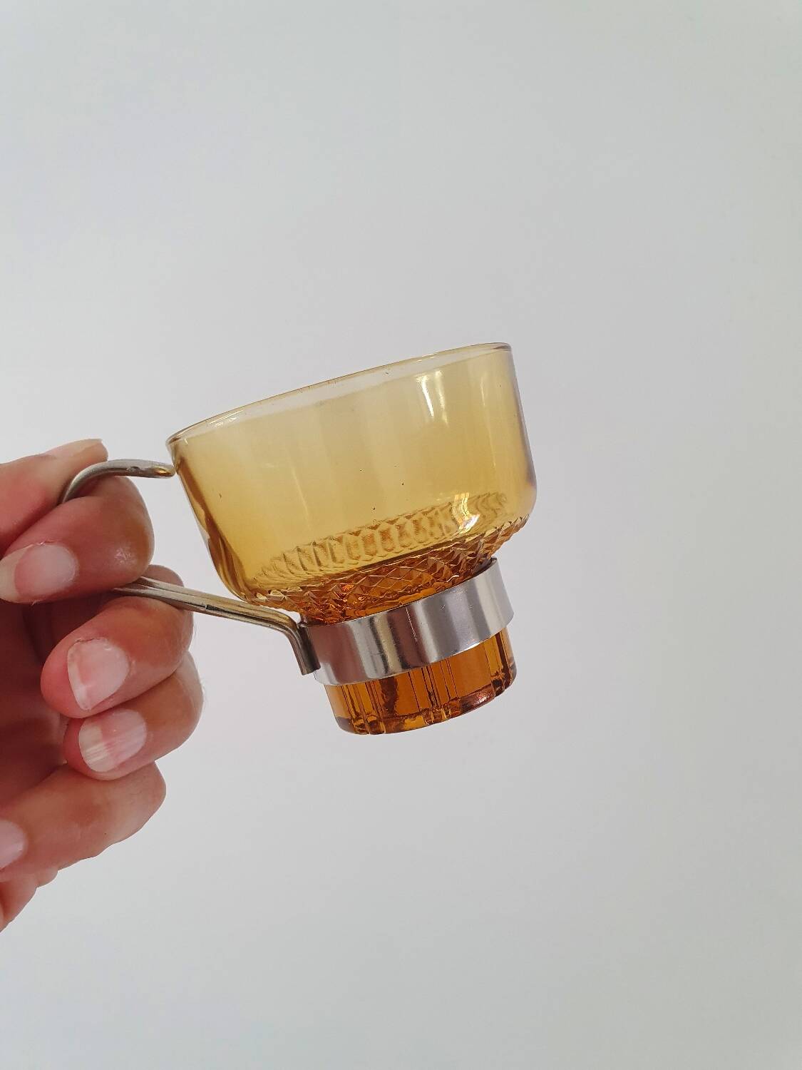 Amber glass italian espresso cups