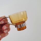 Amber glass italian espresso cups