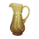 Twisted amber glass pitcher