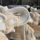 Pair of enamelled white ceramic elephant harnesses