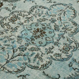 Hand-knotted carved oriental 1970s 172 cm x 270 cm blue carpet