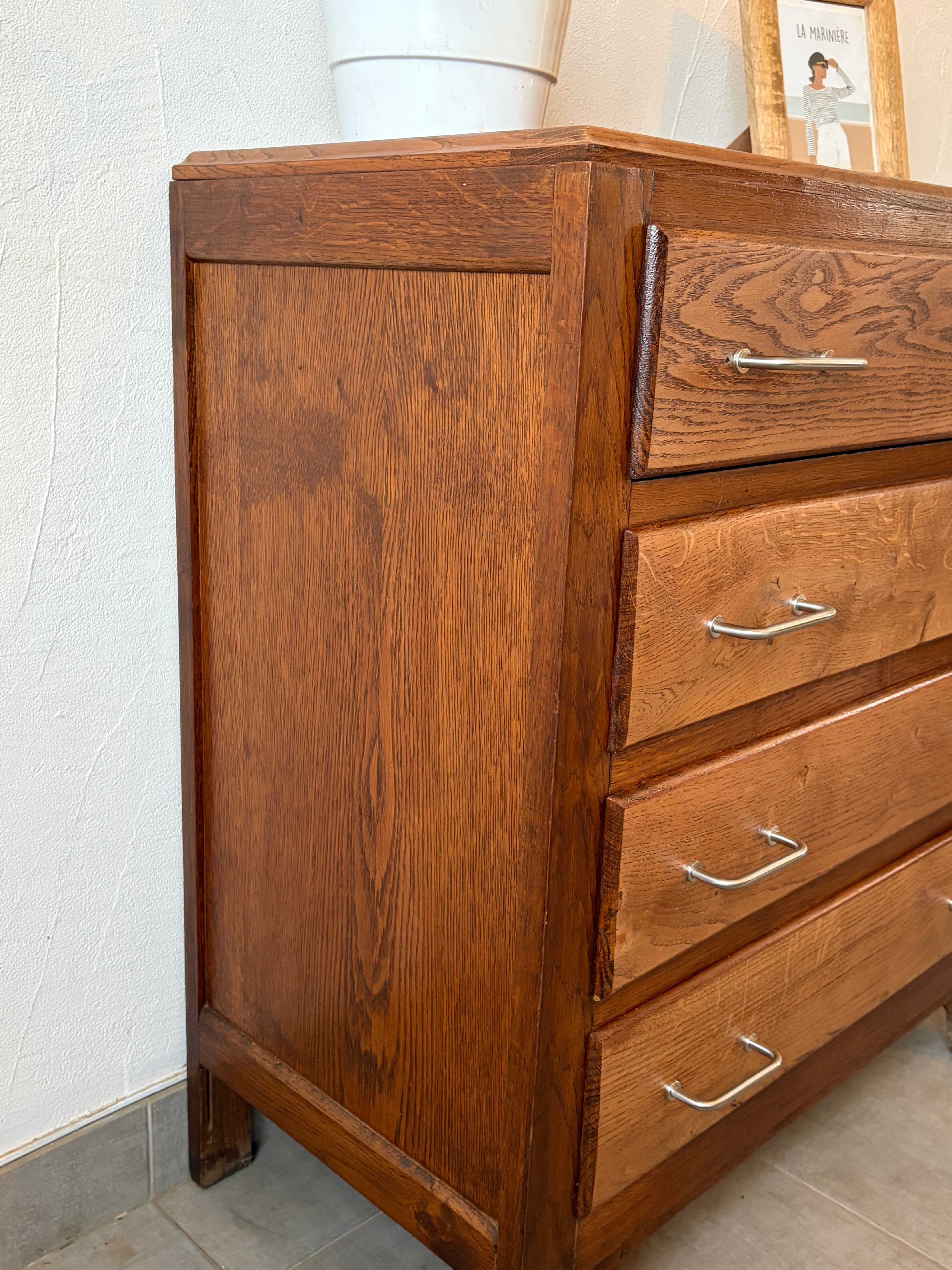 Commode vintage chene foncé