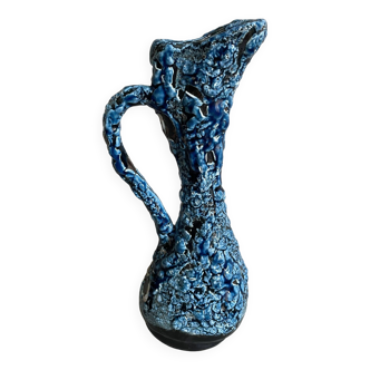 Pichet céramique écume noir et bleu