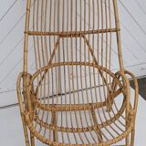 Old rattan armchair