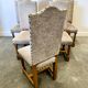 Chaises de salle à manger de style Louis XIII en chêne avec chenille rayée - Ensemble de 6.