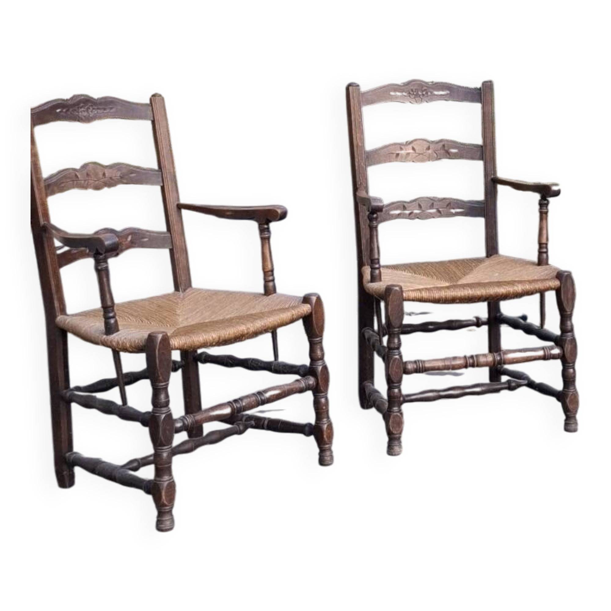 Paire de fauteuil campagnard