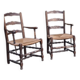 Paire de fauteuil campagnard