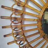 Vintage bamboo mirror 64cm
