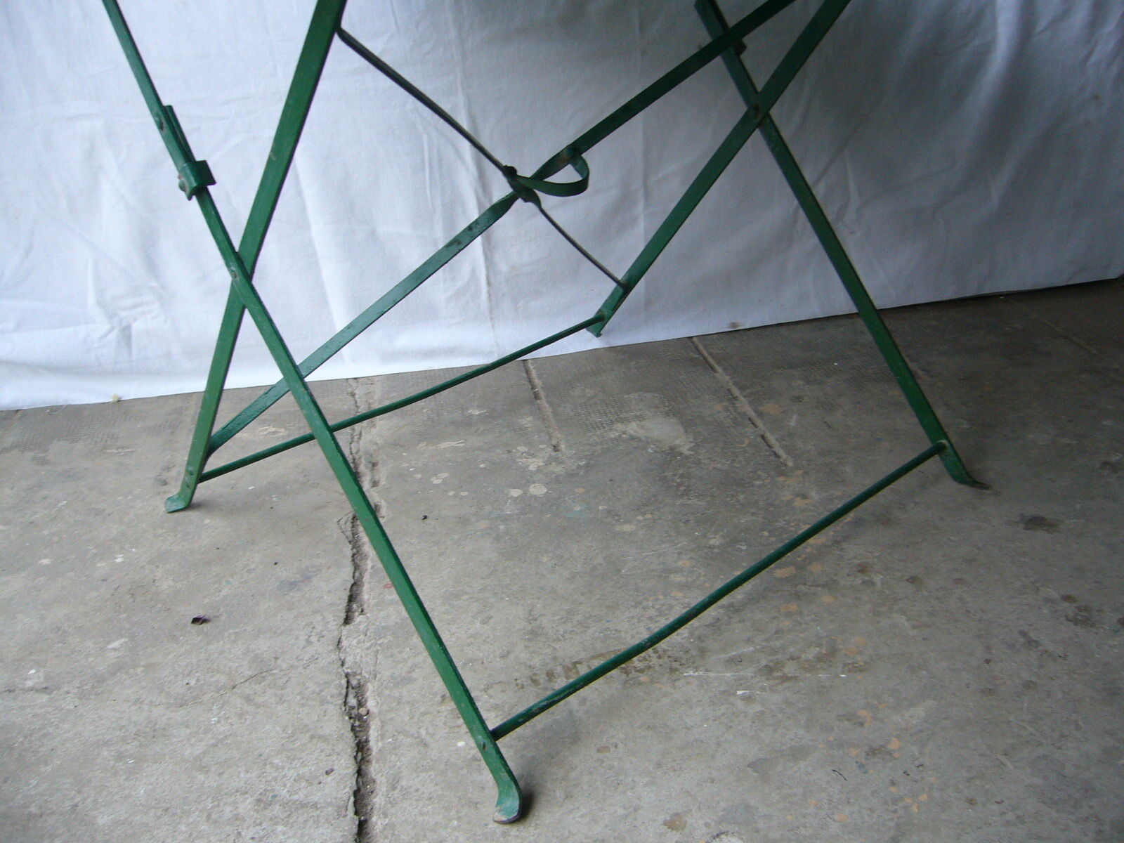 Old metal folding garden table