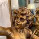 Pair of gilded wooden lamps from the 1960s