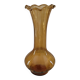 Vintage blown amber glass vase – corolla style