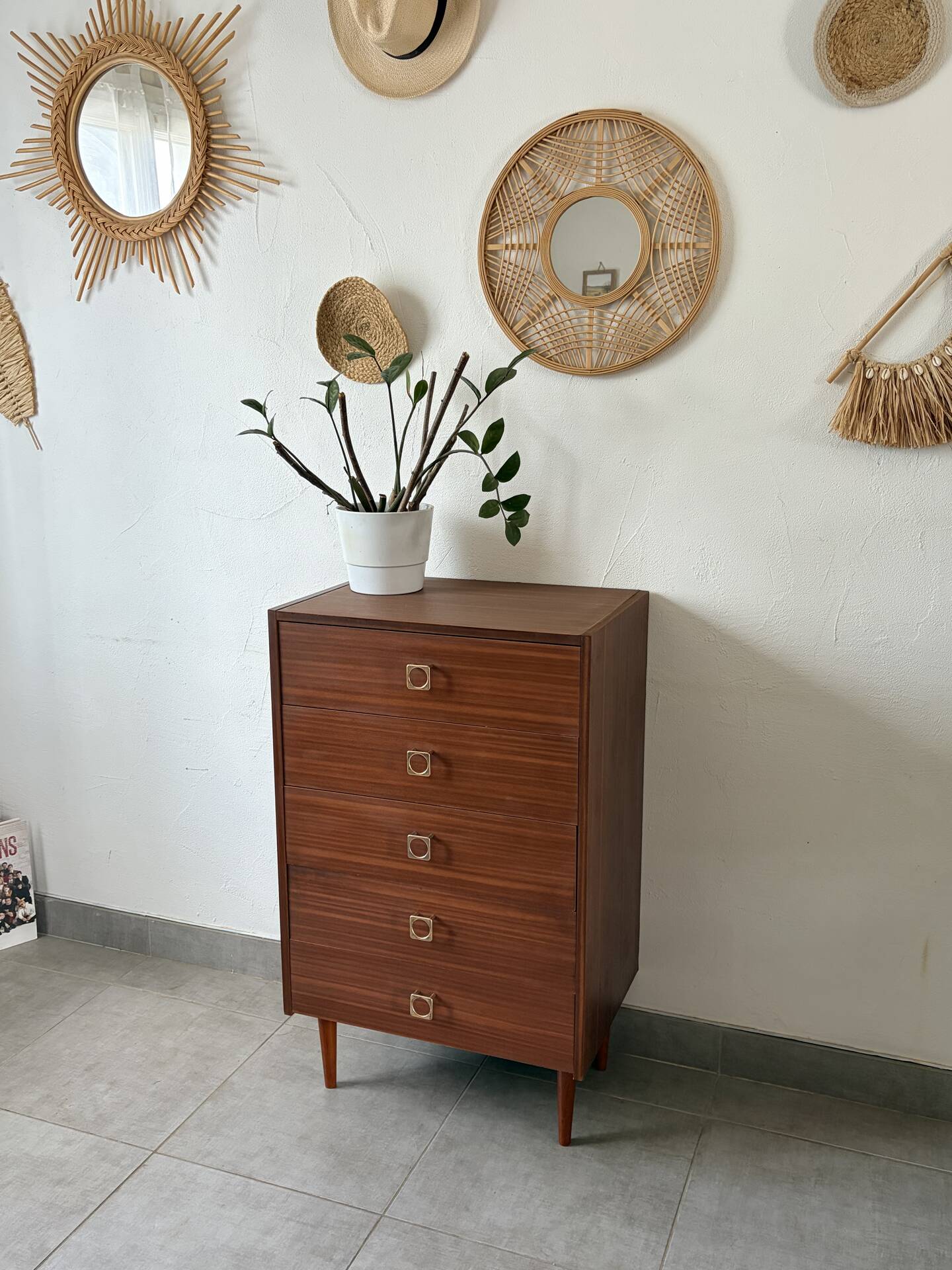 Vintage chest of drawers from the 1960s.