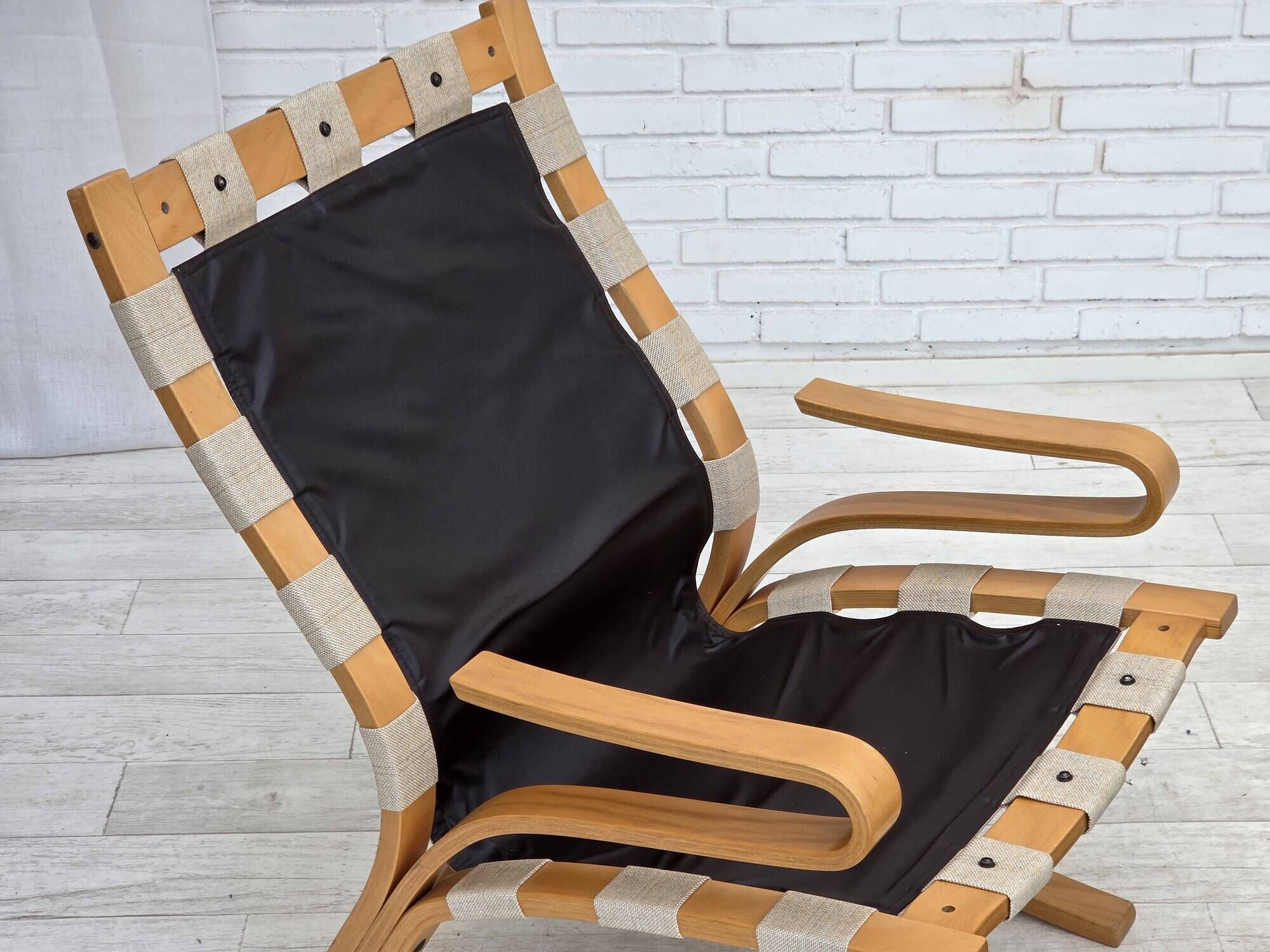 1970s, Norwegian design by Elsa & Nordahl Solheim, set of chair with stool.