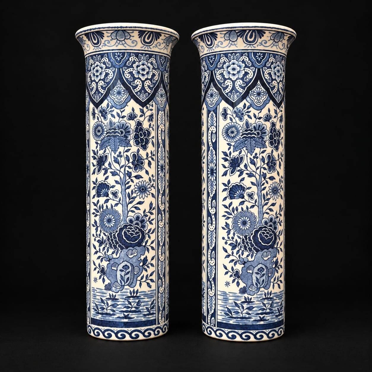 Pair of Delft vases
