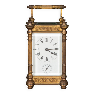 Pendulette Pendule d'officier Tiffany & Co New York squelette colonnes