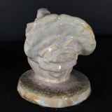 Art Deco ceramic animal sculpture, White Turkey, circa 1930