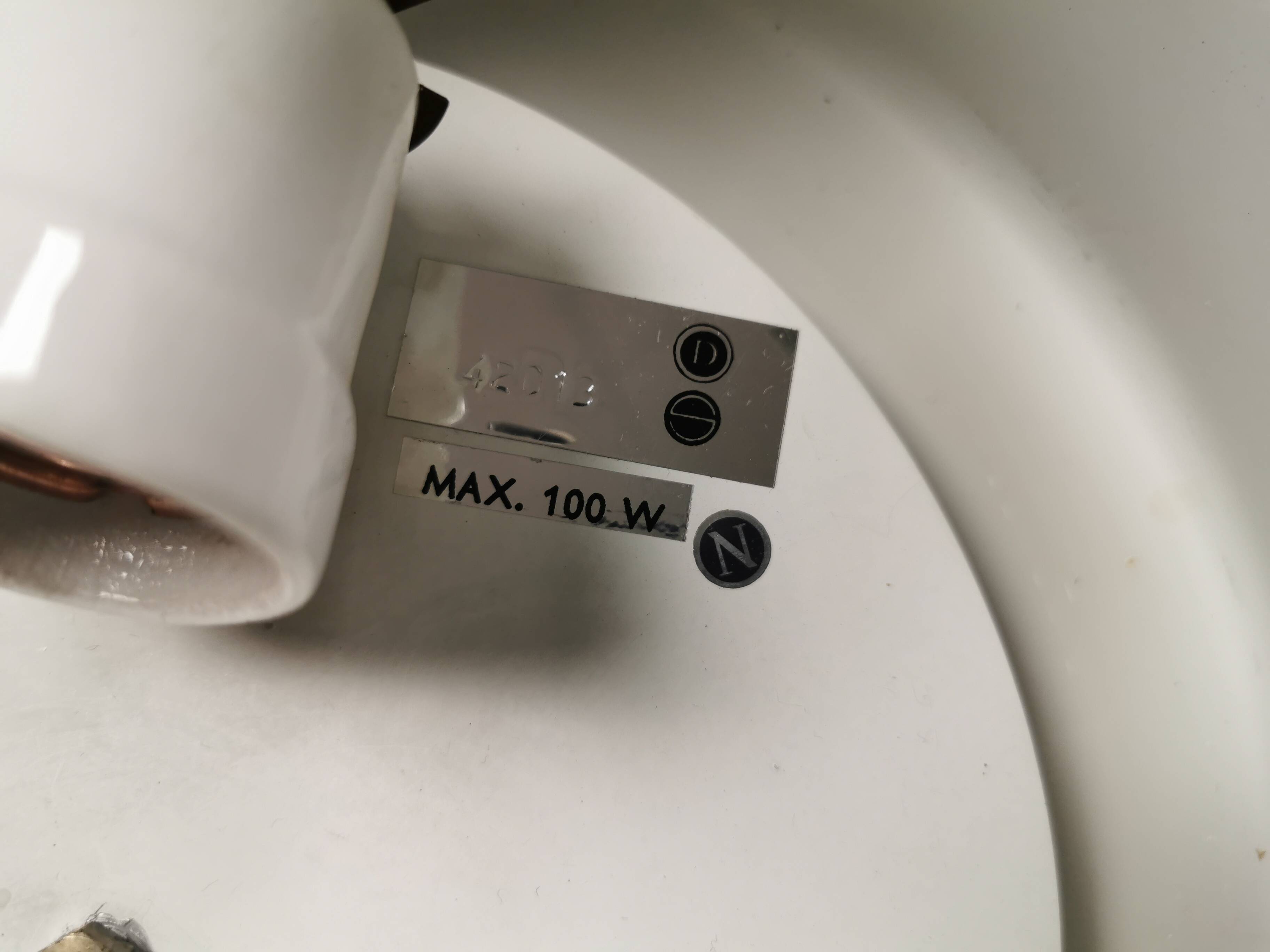 Ceiling lamp from the 80s, Nordisk Solar Denmark. In original light brown color.