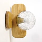 Kaiser Leuchten, wood and glass wall lamp from the 70s.