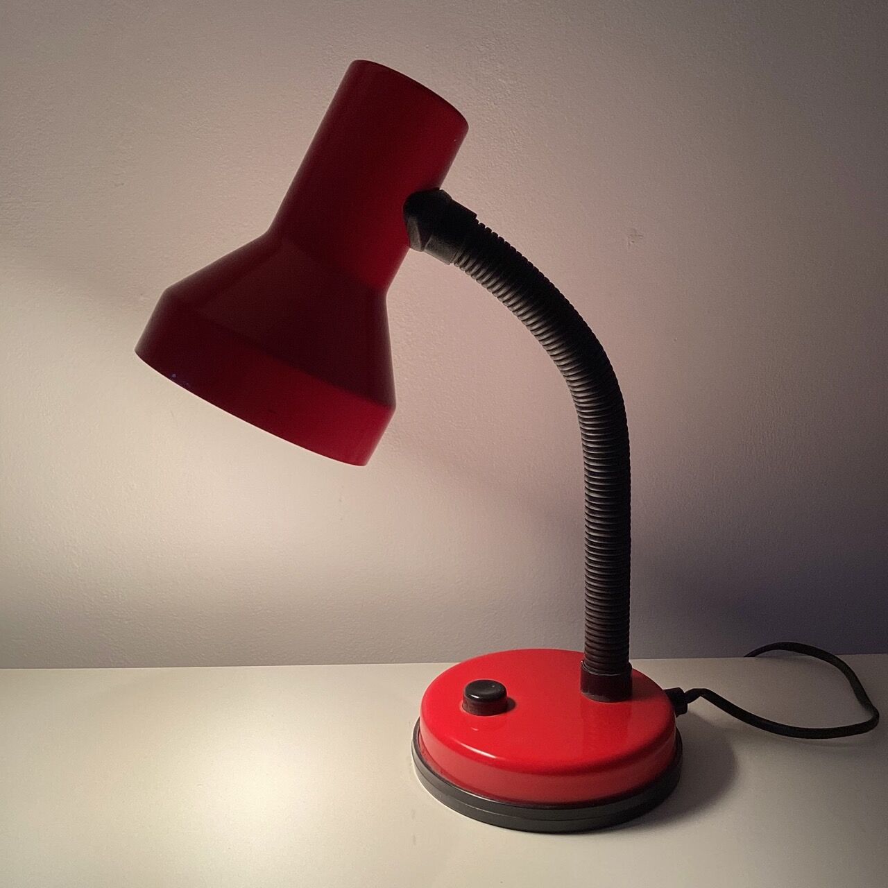 Red and black desk lamp