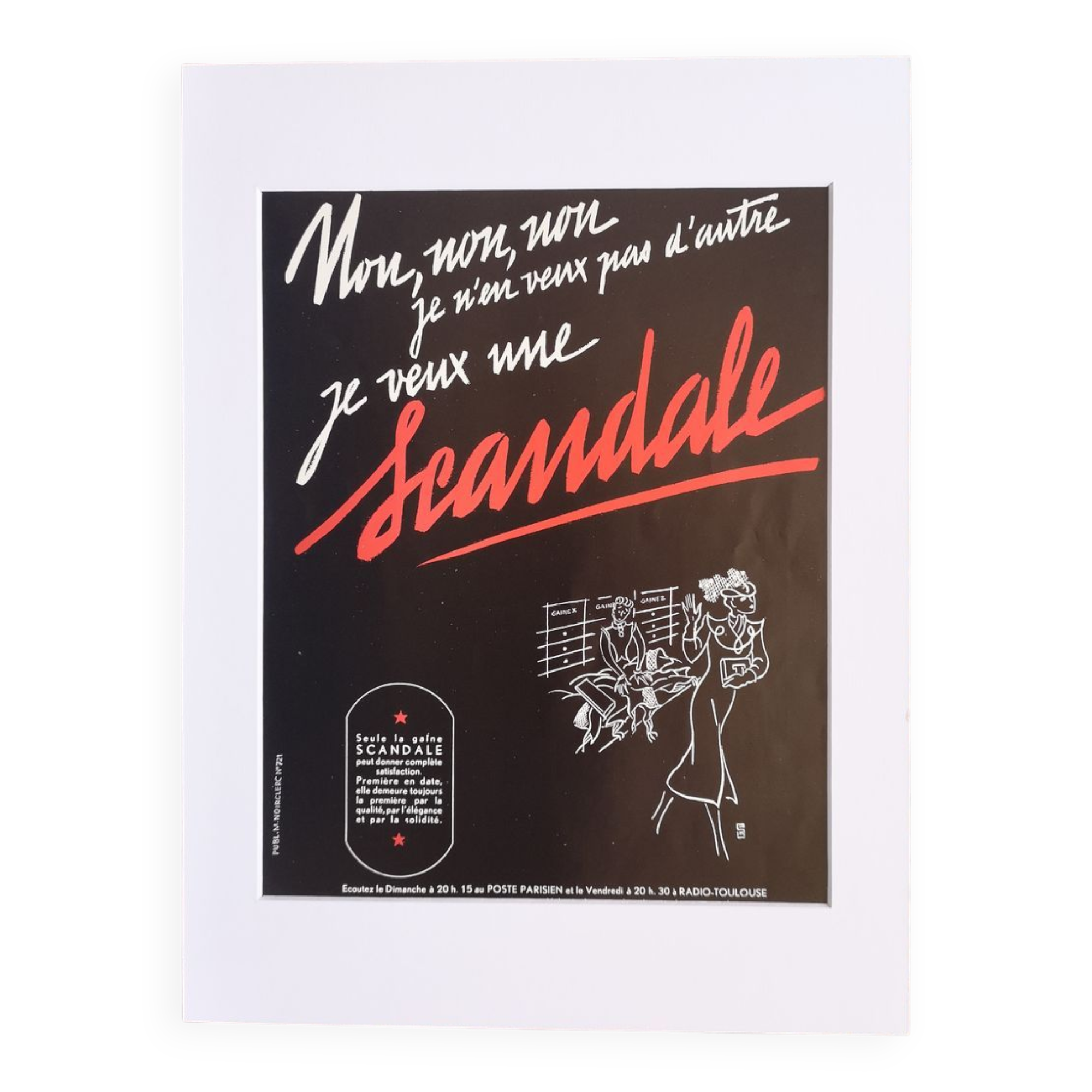 Scandale advertising poster in colour - original print from 1938
