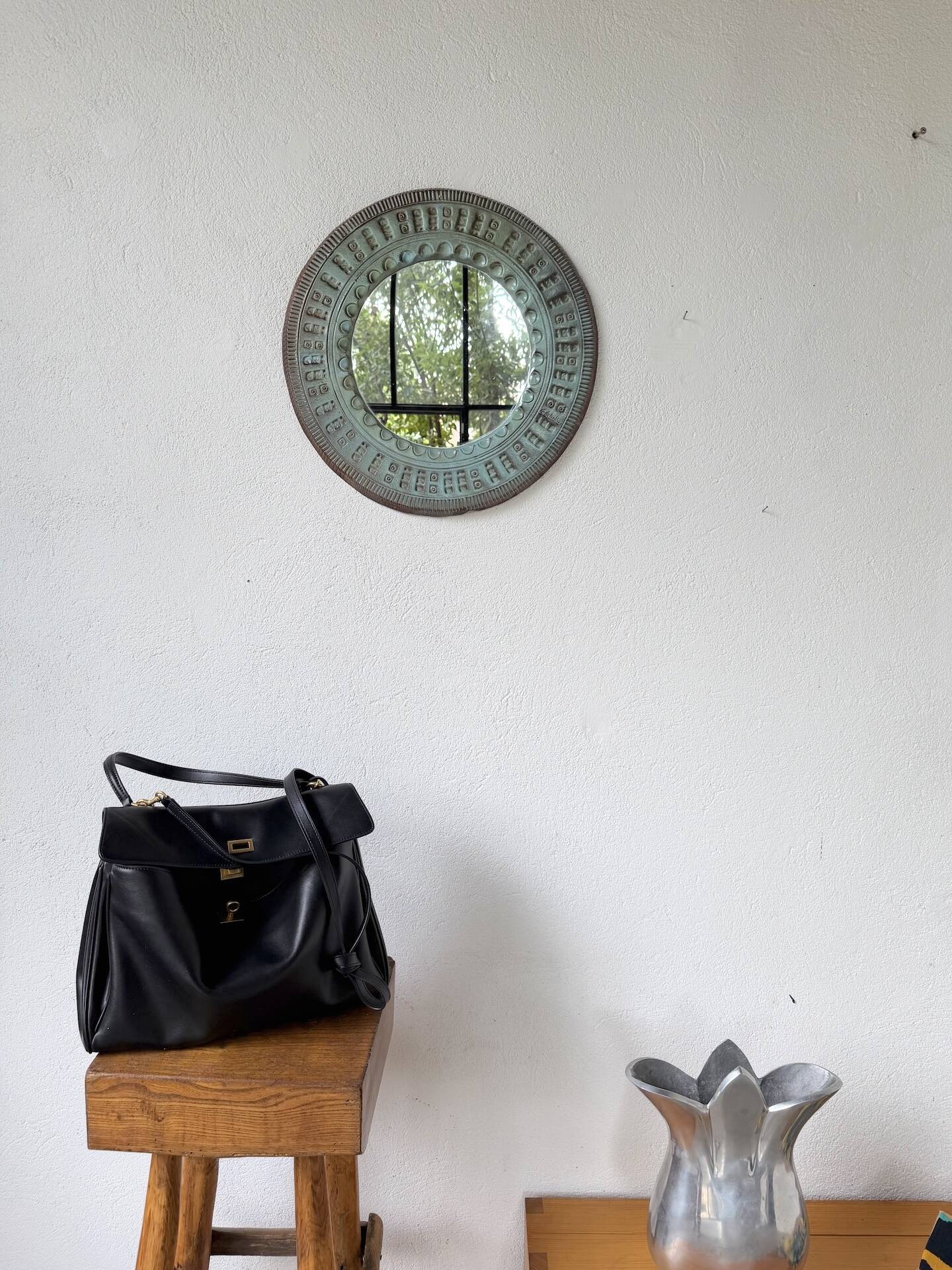 Art mirror Italy in ceramic from the 90s.