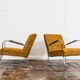 Pair Of Mid Century Orange Armchairs From Fabryka Mebli Wschód Zadziele, 1950s