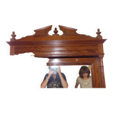 Pitch pine wood mirror bonnetiere