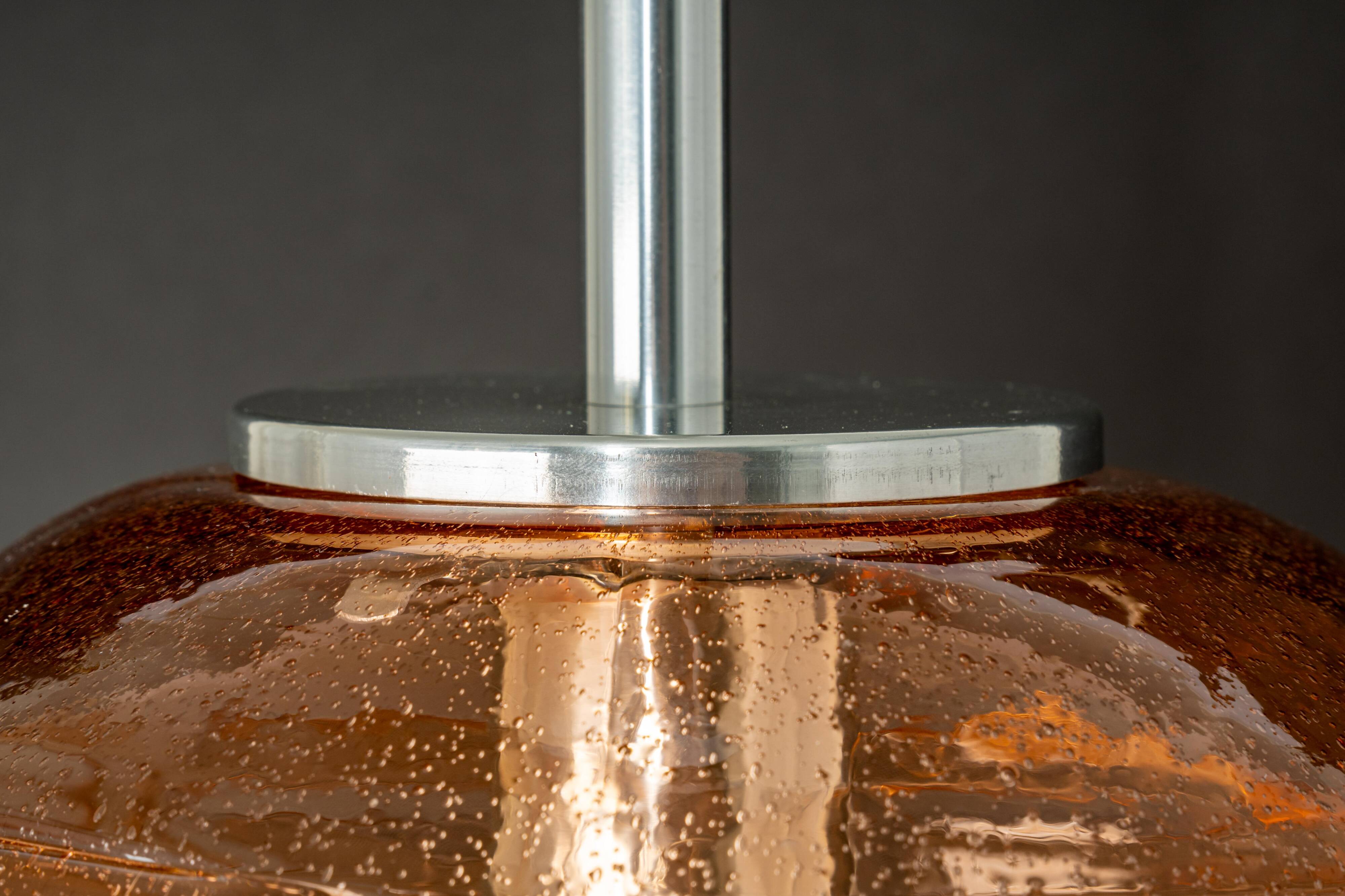 Murano Glass Pink Pendant Light by Doria, Germany, 1970s